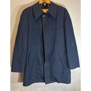 VTG London Fog Jacket Navy Blue Mens Size 38 Reg Button Up